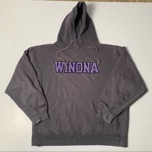 VINTAGE 90s WINONA STATE UNIVERSITY COLLEGE MINNESOTA SWEATSHIRT HOODIE